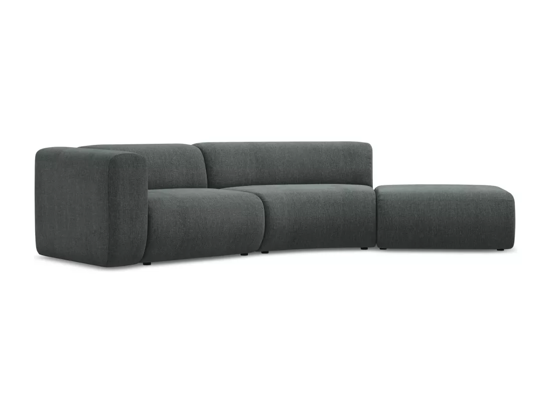 Canapé modulable 4 places droit en tissu chenille - graphite - EKAHI