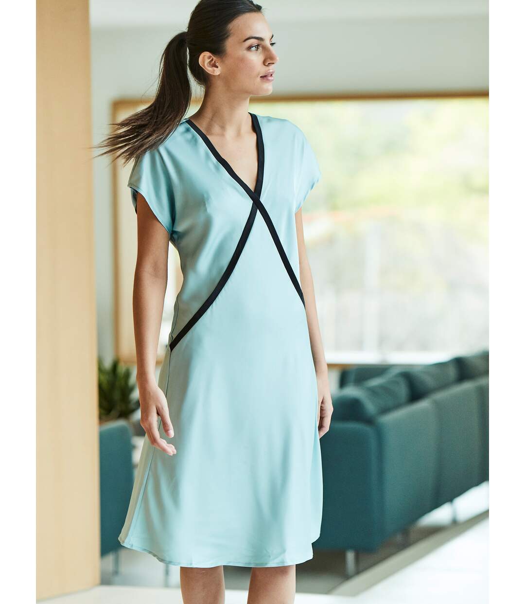 Chemise de nuit manches courtes Satin Selmark