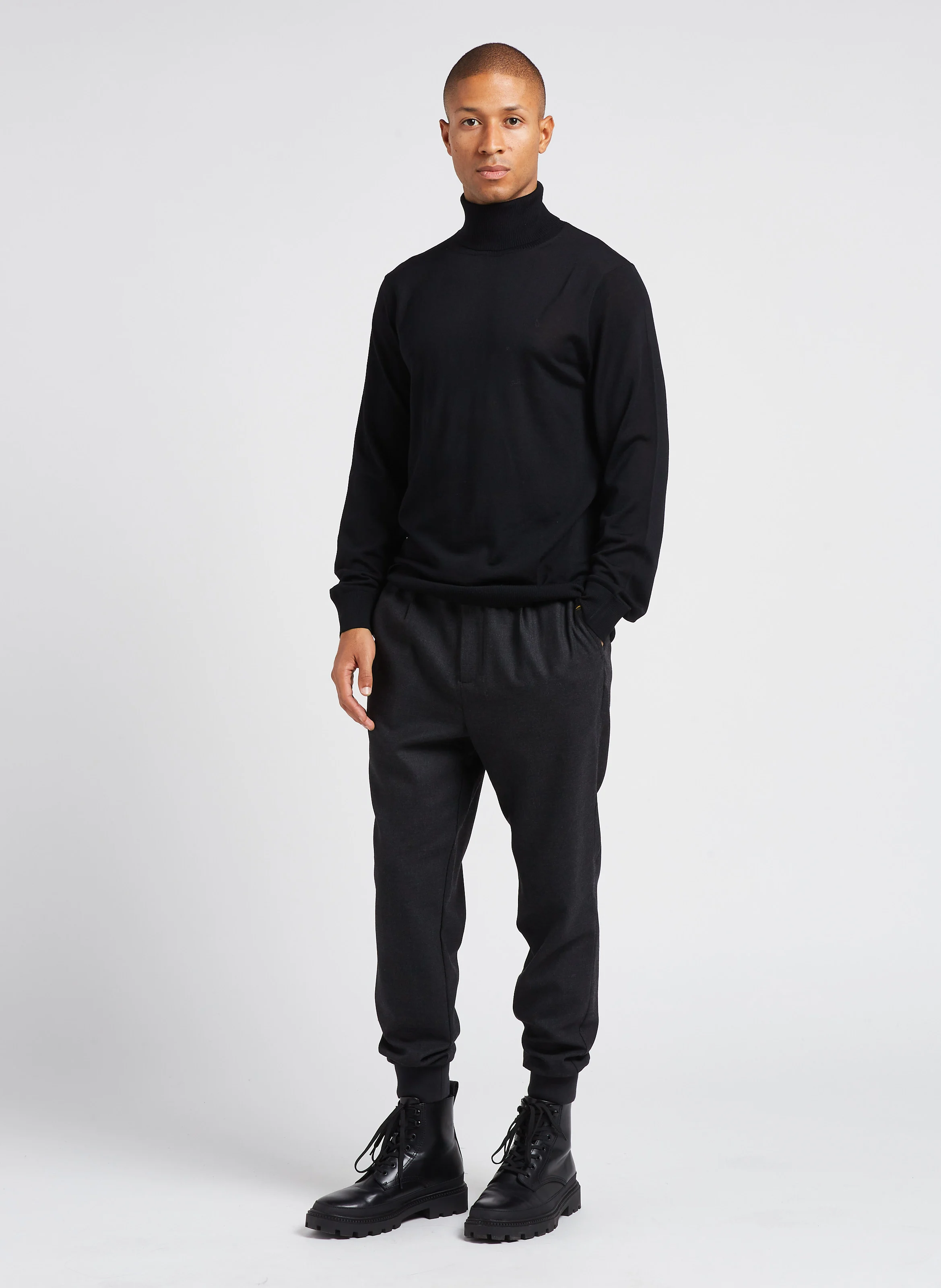Pantalon jogging relaxed slim-fit| Noir