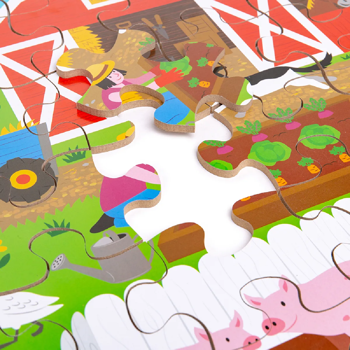 BIGJIGS TOYS Puzzle de sol de ferme