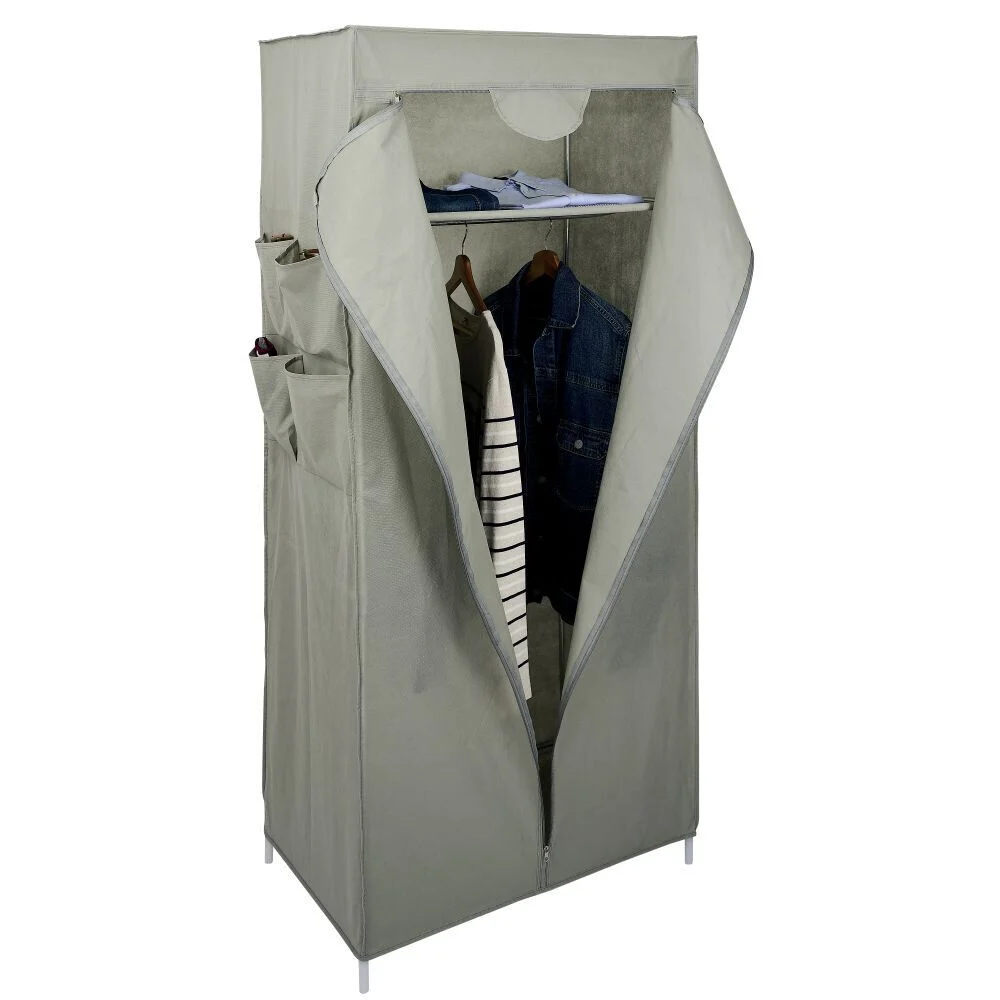 Armoire textile avec étagère et portant 70x45x155cm