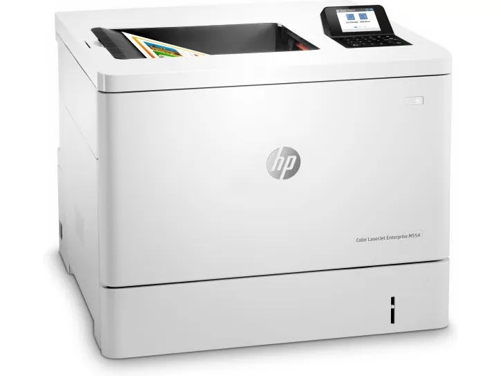 HP LaserJet Enterprise M554dn - Printer - farve - Duplex - laser - A4/Legal - 1200 x 1200 dpi - op til 33 spm (mono) / op til 33 spm (farve) - kapacitet: 650 ark - USB 2.0, Gigabit LAN, USB 2.0 vært