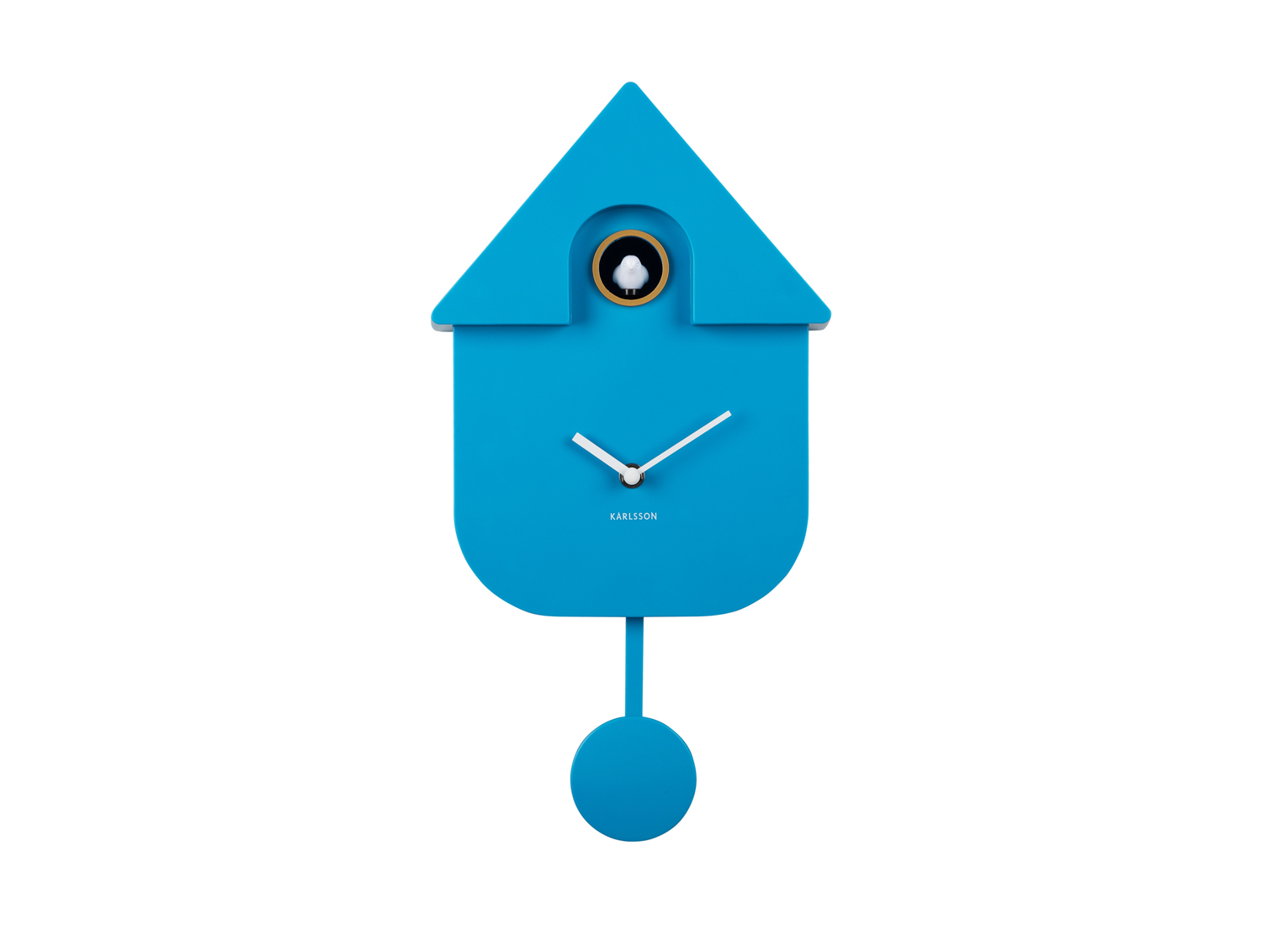Wall clock Modern Cuckoo ABS bright blue