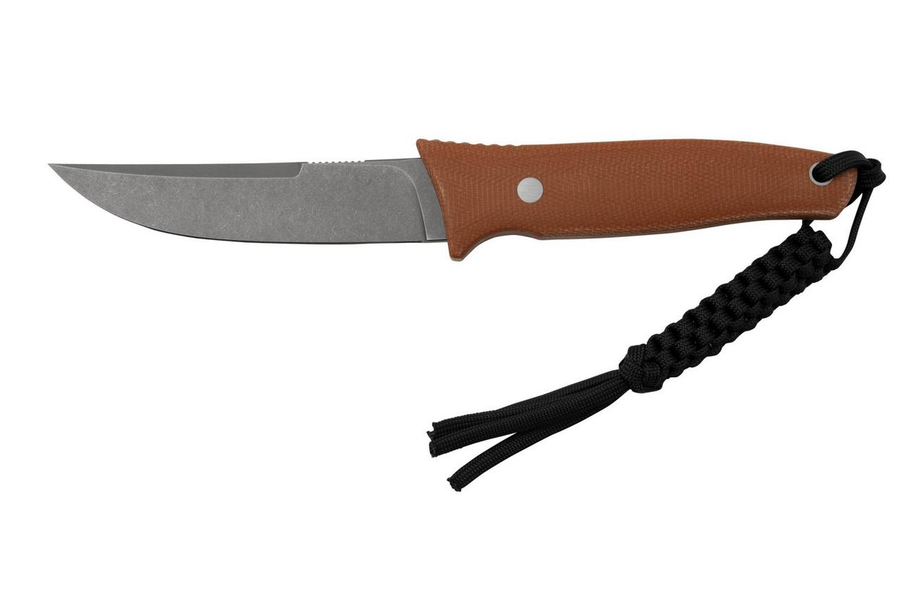 Civivi Tamashii C19046-5 Brown Canvas Micarta, Stonewashed vaststaand mes, Bob Terzuola design
