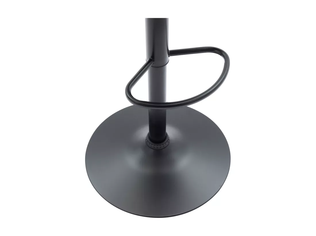 Lot de 2 tabourets de bar en simili et acier - Hauteur réglable - Noir - CALVIN