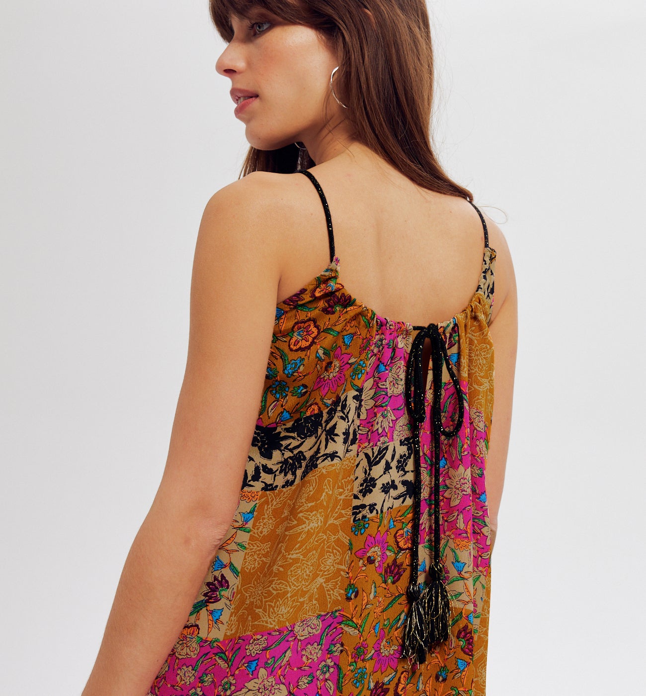 Robe longue imprimée Femme - Imprimé ocre