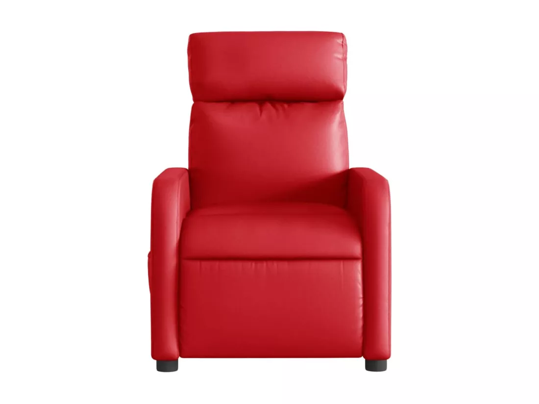 Fauteuil massant inclinable électrique rouge similicuir