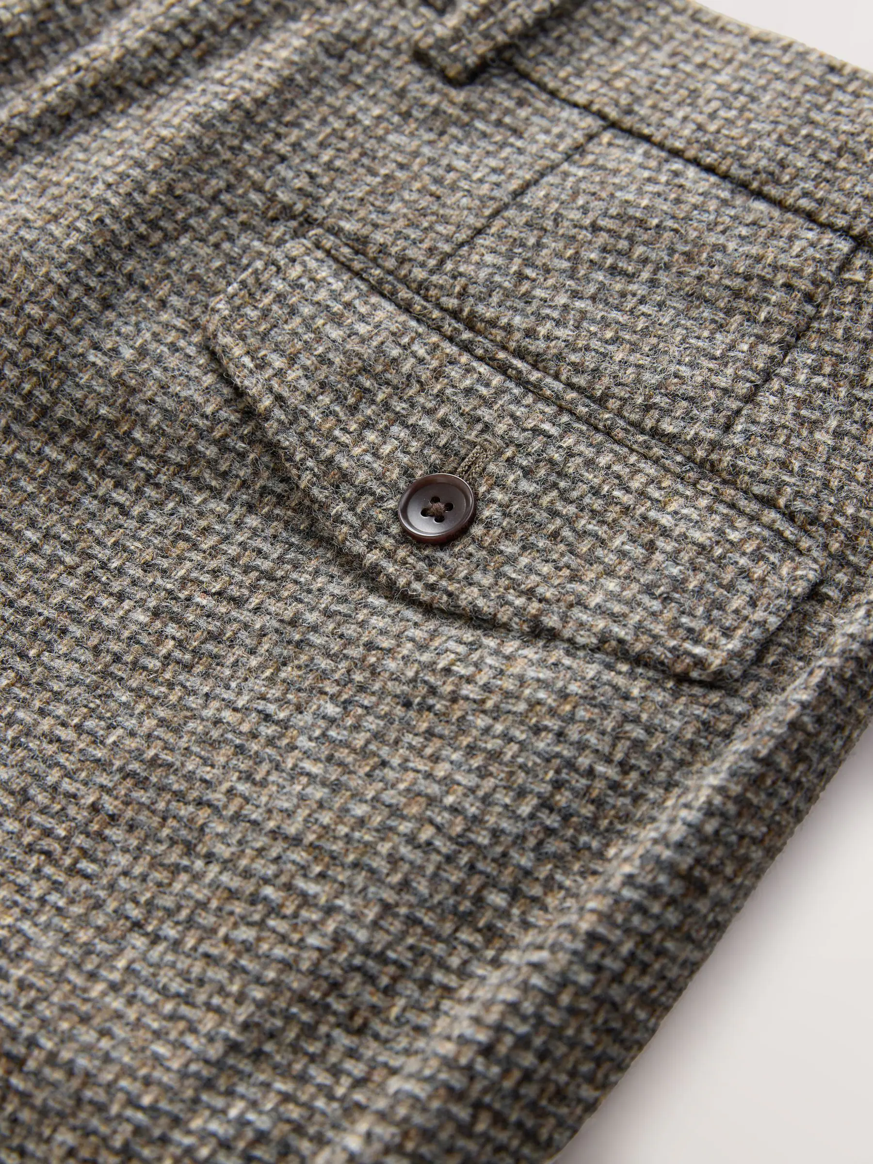 Neutraal - Regular Fit Signature Moons 100% British Wool Textured Trousers