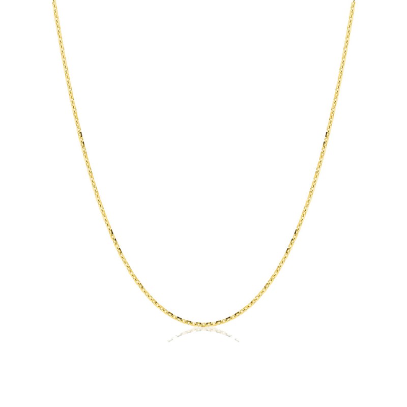 Chaîne mixte 40 cm - Forçat diamanté - Or 18 Carats - Largeur 0.97 mm