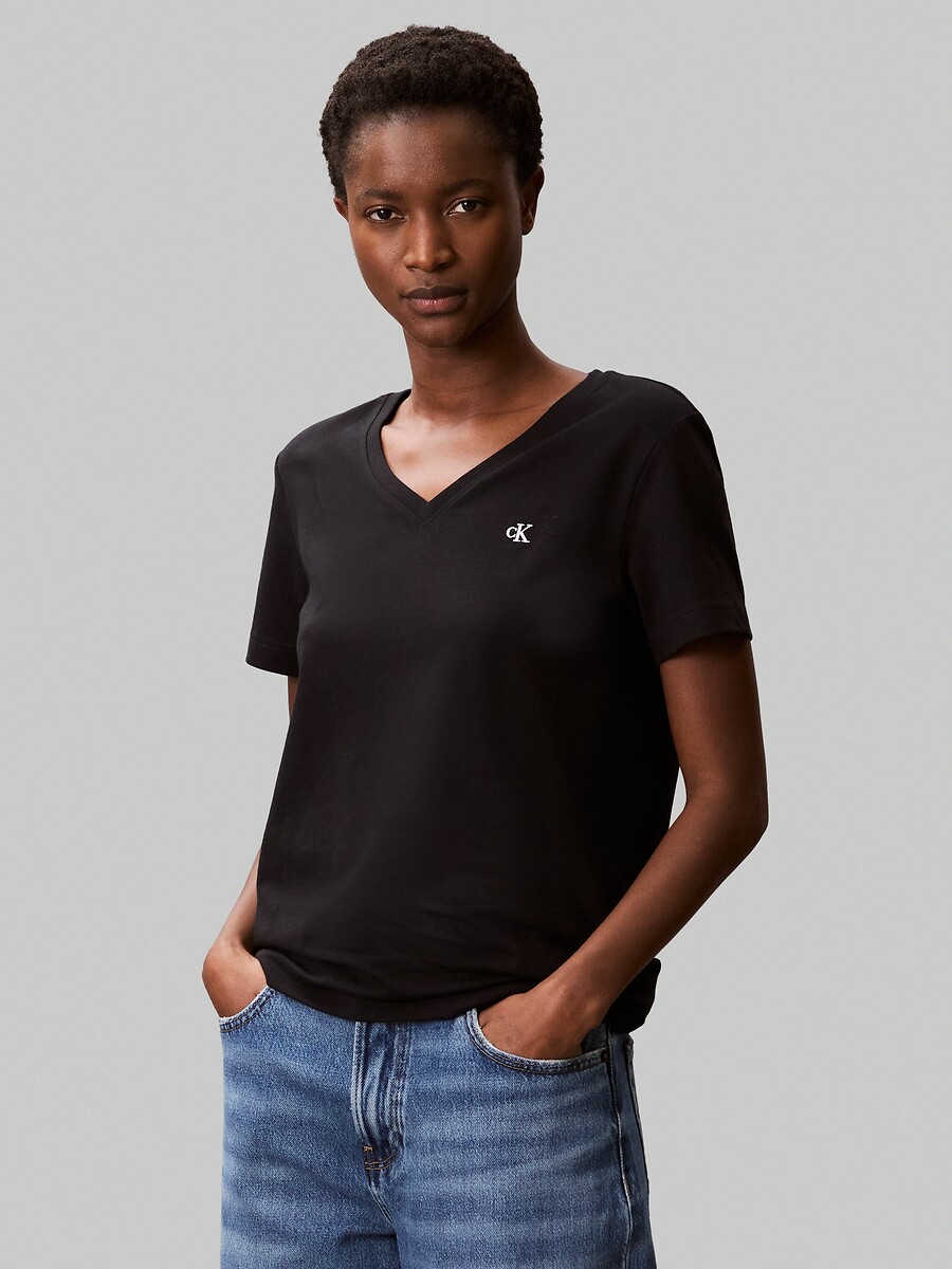 CALVIN KLEIN JEANS<br>Camiseta de manga curta com decote em V