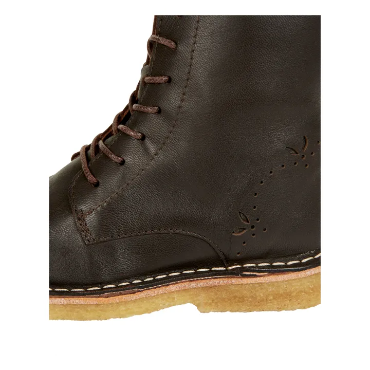 Emile et Ida Bottines à Lacets Cuir Emi | Chocolat