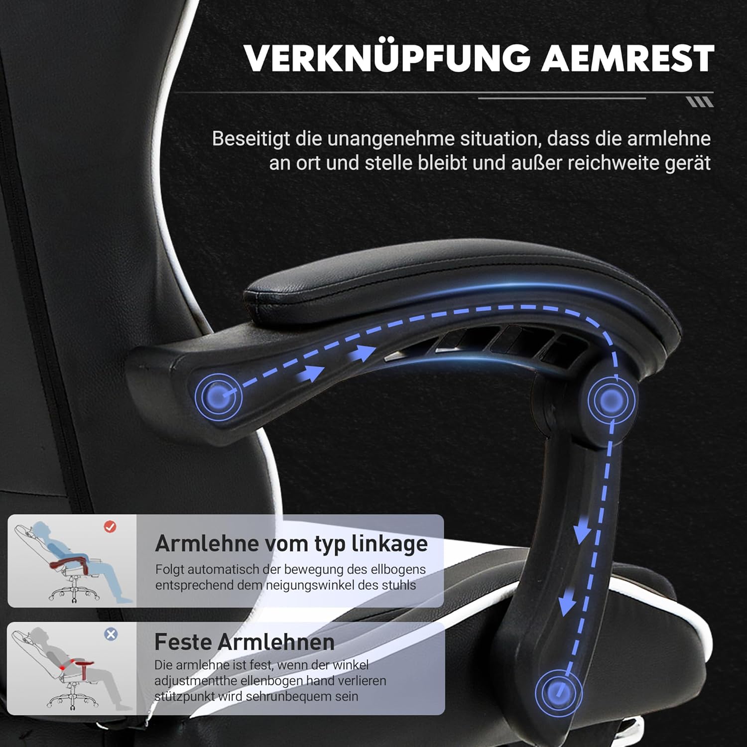 COLAMY Gaming Stuhl, Computer Stuhl mit Fußstütze und Lendenwirbelstütze, höhenverstellbarer Gaming Chair mit 360°-Drehsitz und Kopfstütze, Video Gamer PC Stuhl, Ergonomische hohe Rückenlehne, Weiß