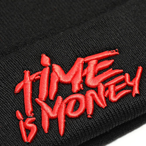 Bonnet Time Is Money Noir Rouge