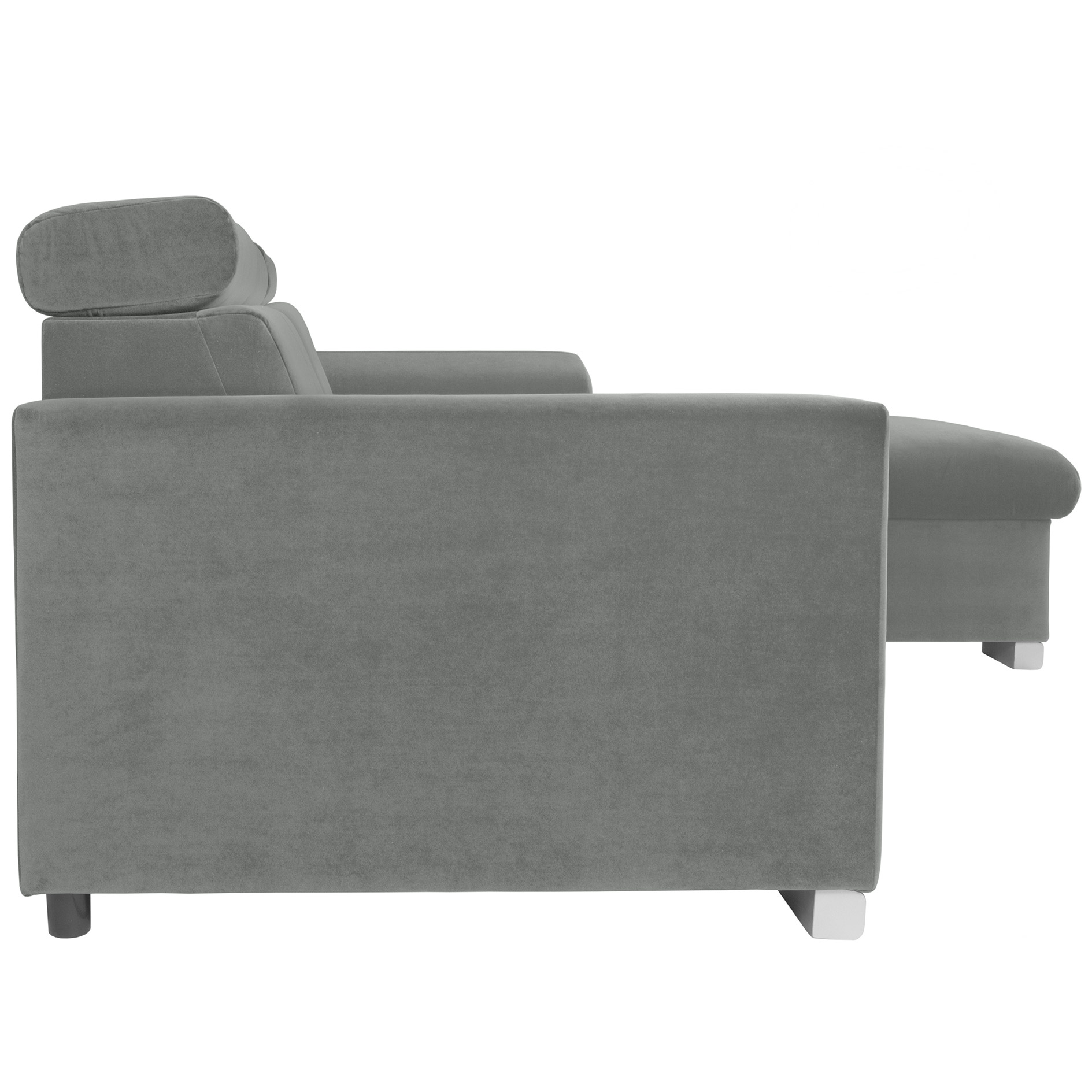 Ecksofa - grey - mit Kissen - Liegefunktion und Staukasten