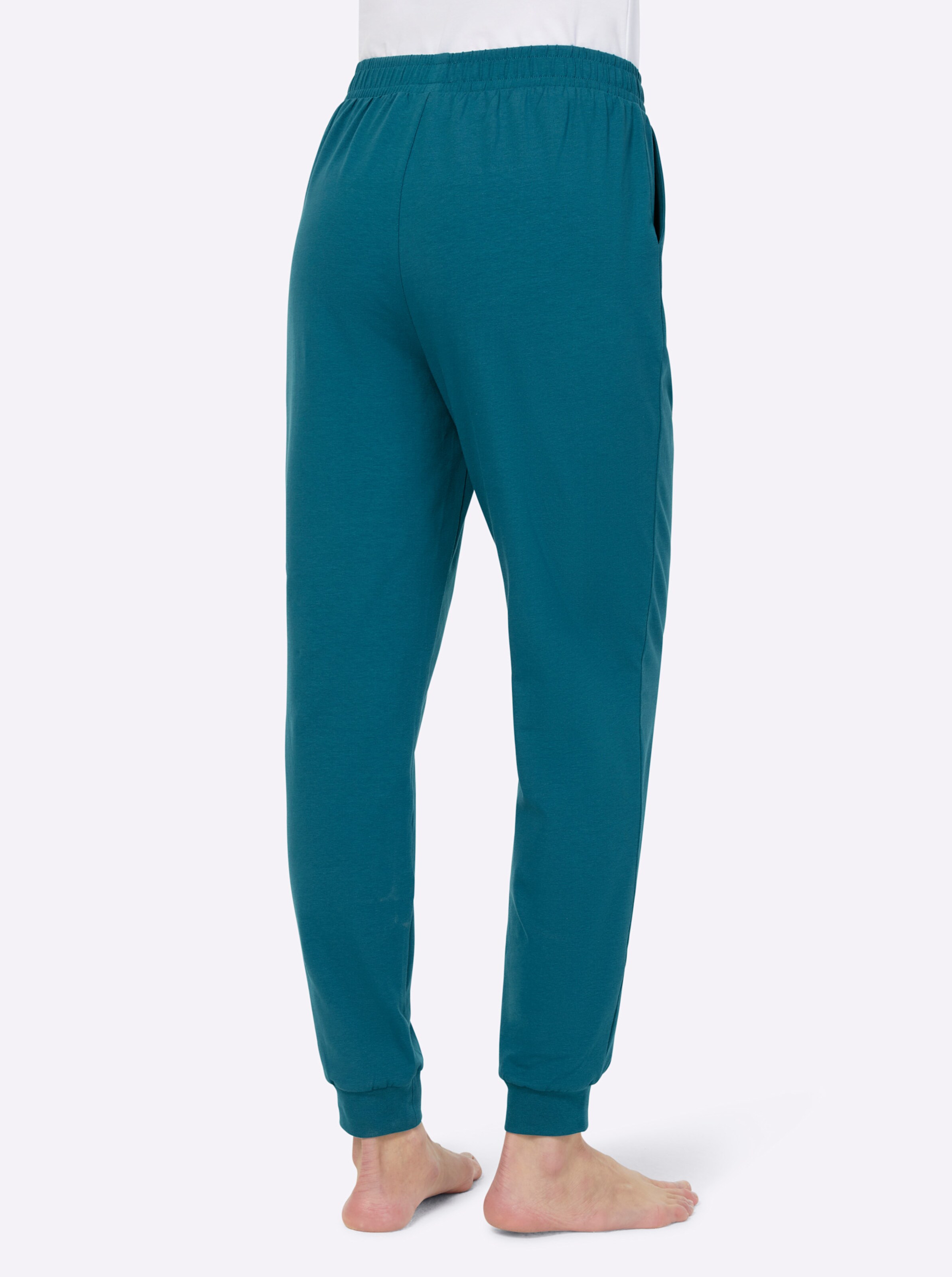 feel good Hosen in aquapetrol + dunkeltaupe