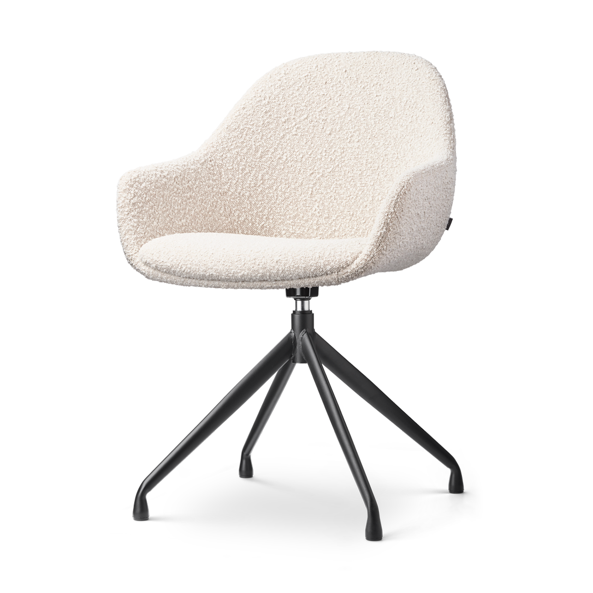 Eetkamerstoel Nola-Mae bouclé beige - zwart onderstel