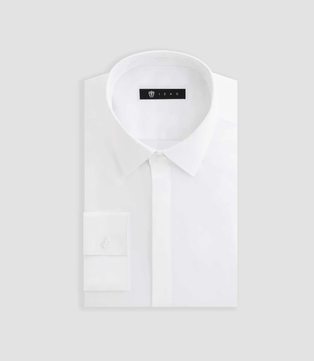 Chemise en satin de coton blanc 