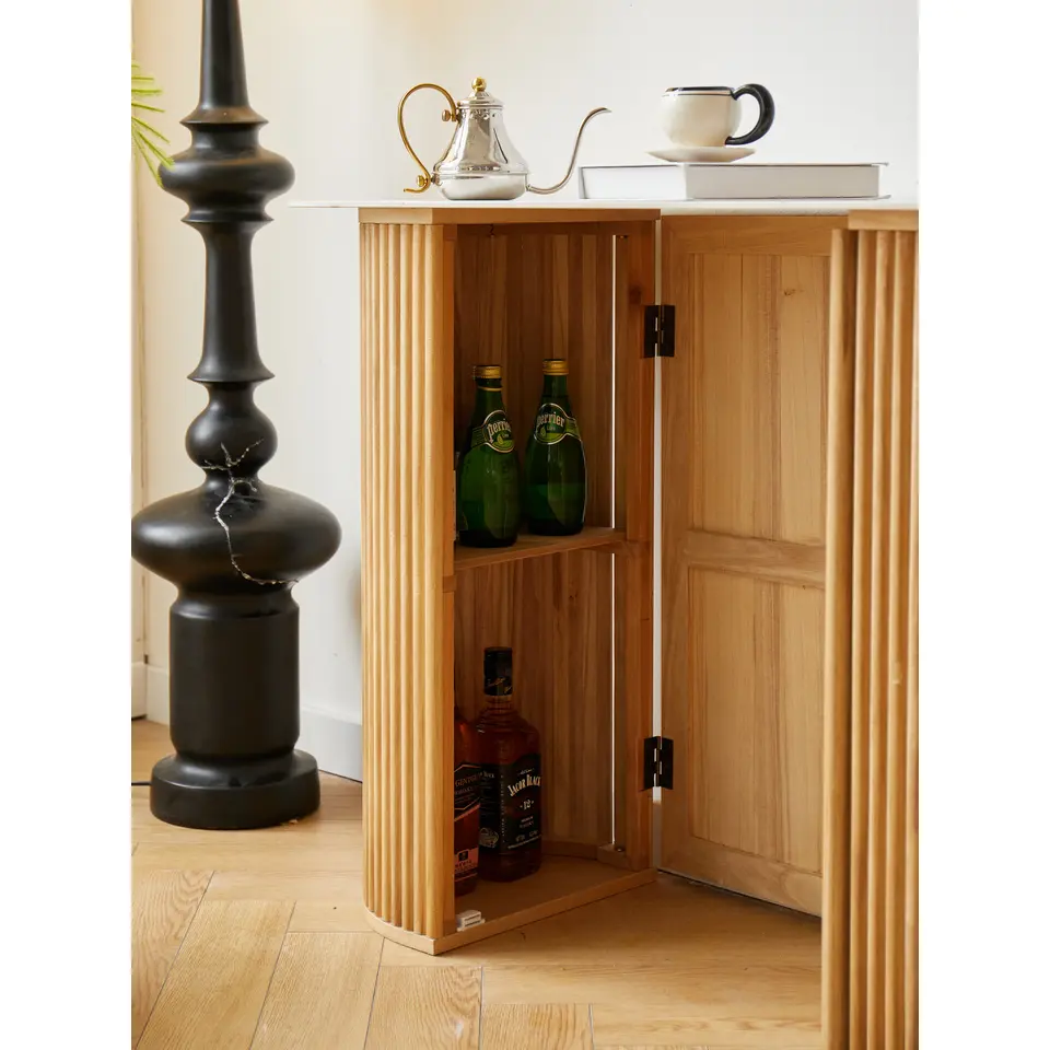 Console van hout met marmerlook blad
