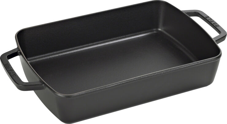Staub Rektangulært Fad 30 cm støbejern Sort