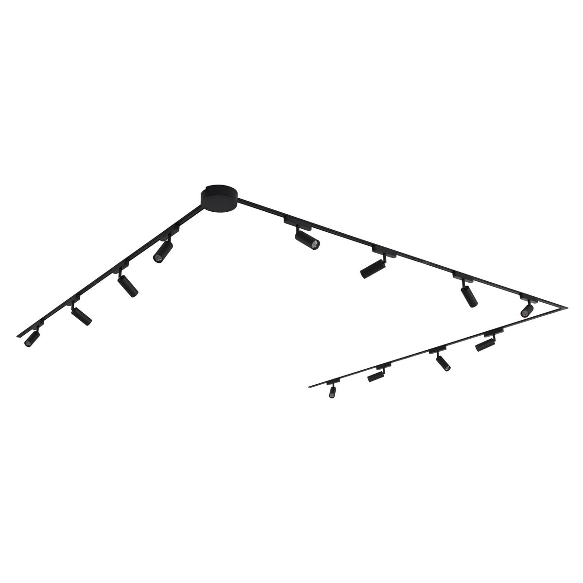 Modern railsysteem met 12 spots zwart 1-fase - Magnetic Samson