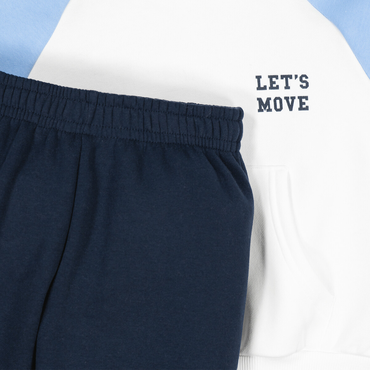 COLEÇÕES LA REDOUTE<br>Conjunto de moletom com capuz e calça de moletom mesclados