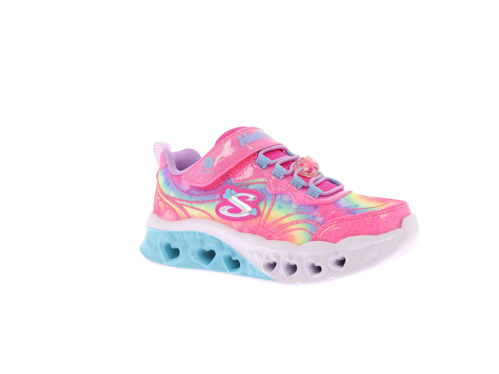 Skechers-FLUTTER HEARTS LIGHTS GRO Synthétique Rose fluo