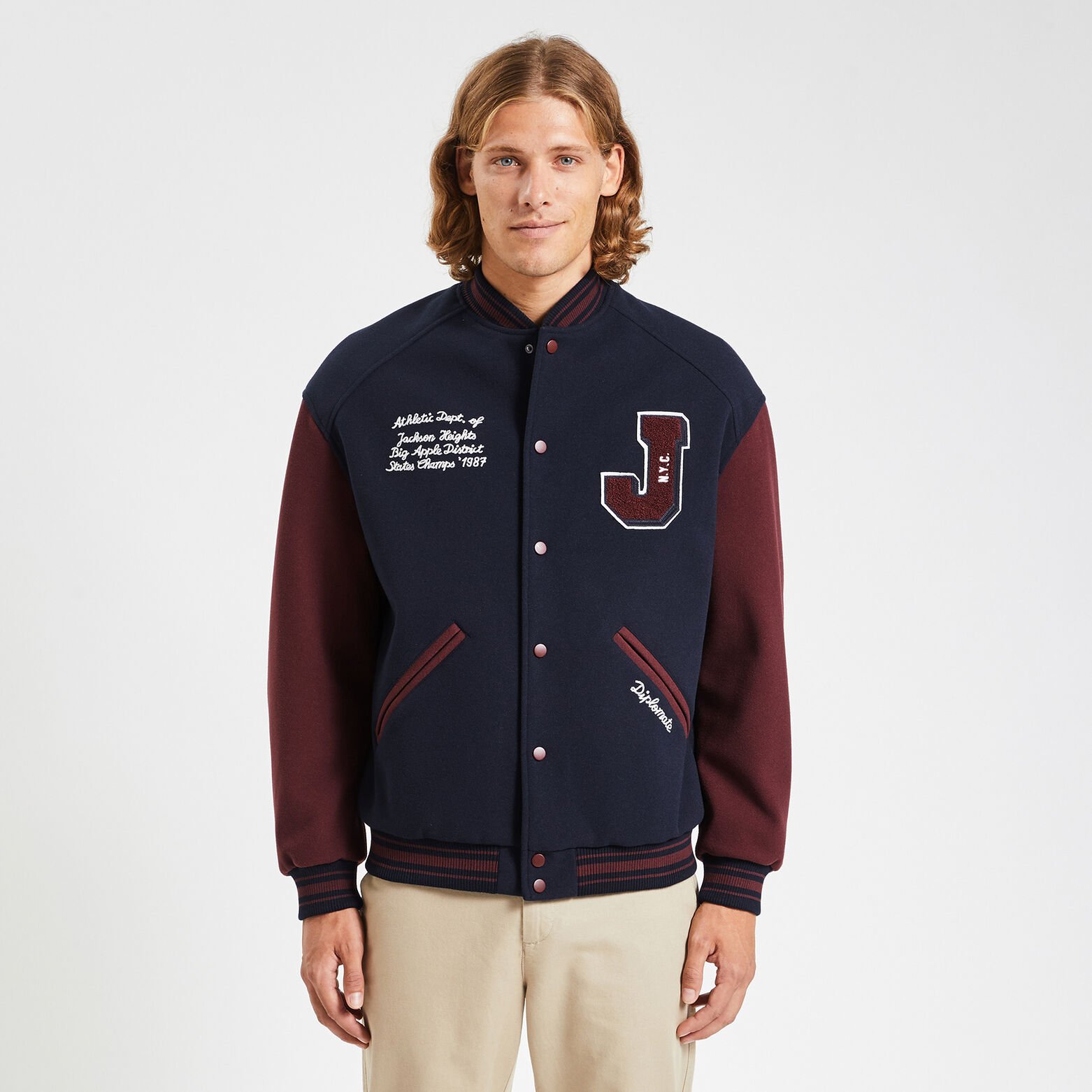Blouson collège colorblock Bleu foncé