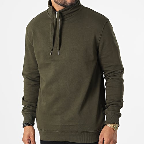 Sweat Col Zippé Targaryen Vert Kaki