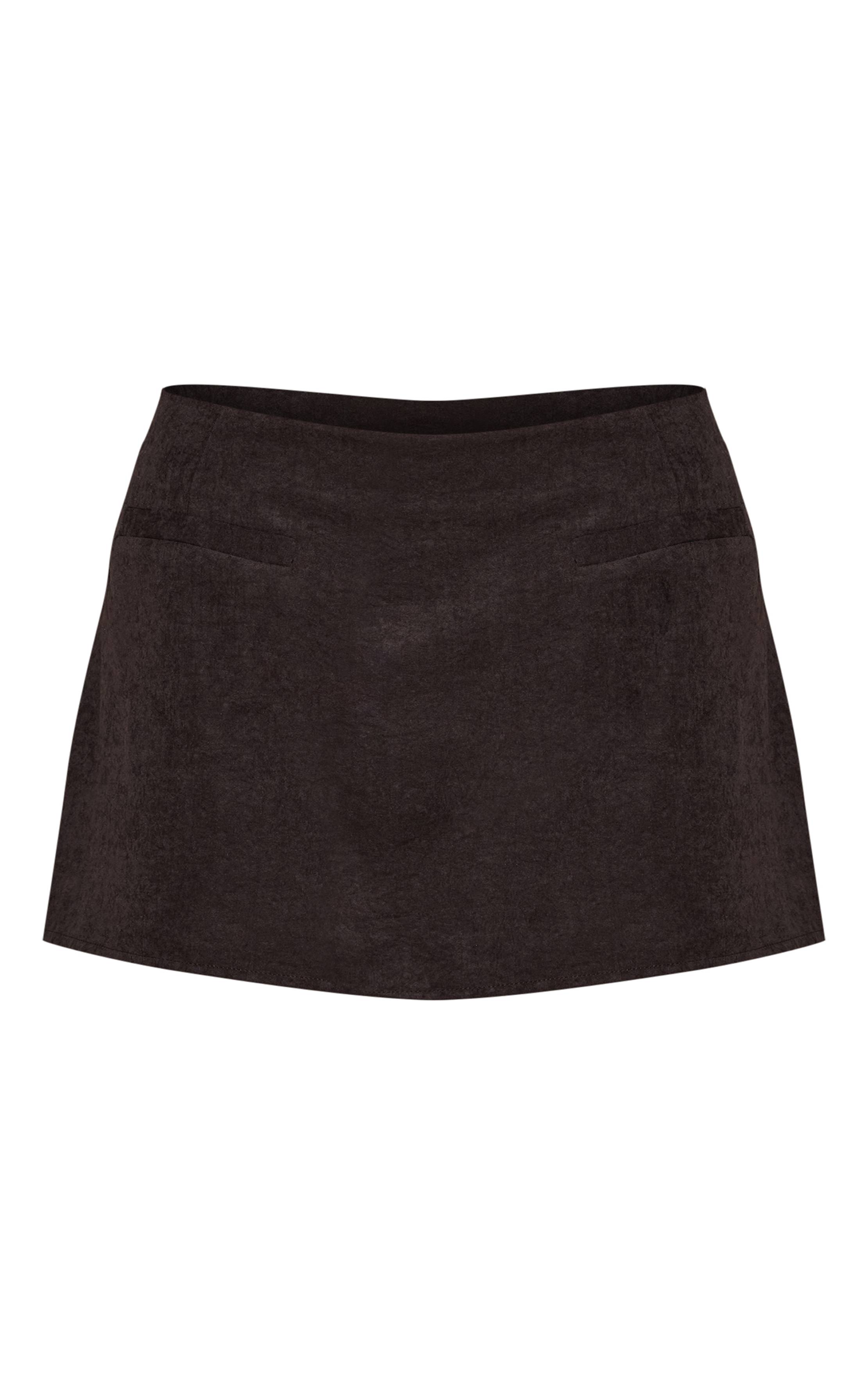 Noir Jupe-short En Peau De Pêche