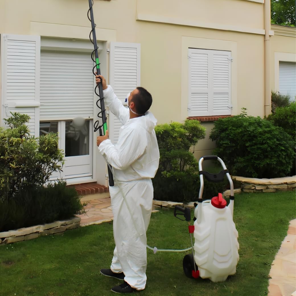 FORUM EQUIPEMENT - Pulvérisateur Électrique Pro Sprayer III 30L – Pulvérisateur Électrique Toiture Longue Portée à Batterie Rechargeable, Débit 240 L/H, Tuyau 8m - 2 Batteries