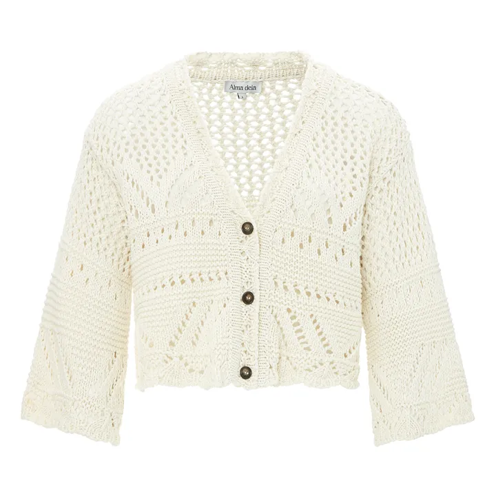 Alma Deia Cardigan Maille Crochet | Ecru
