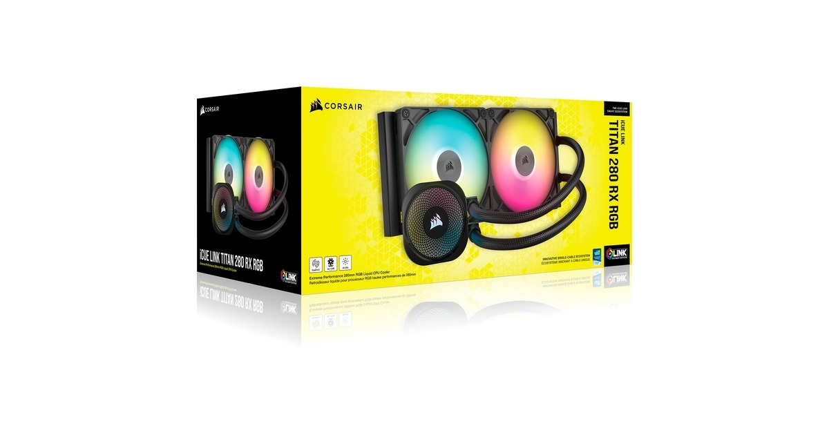 CorsairiCUE LINK TITAN 280 RX RGB waterkoeling  (Zwart, 4-pins PWM fan-connector)
