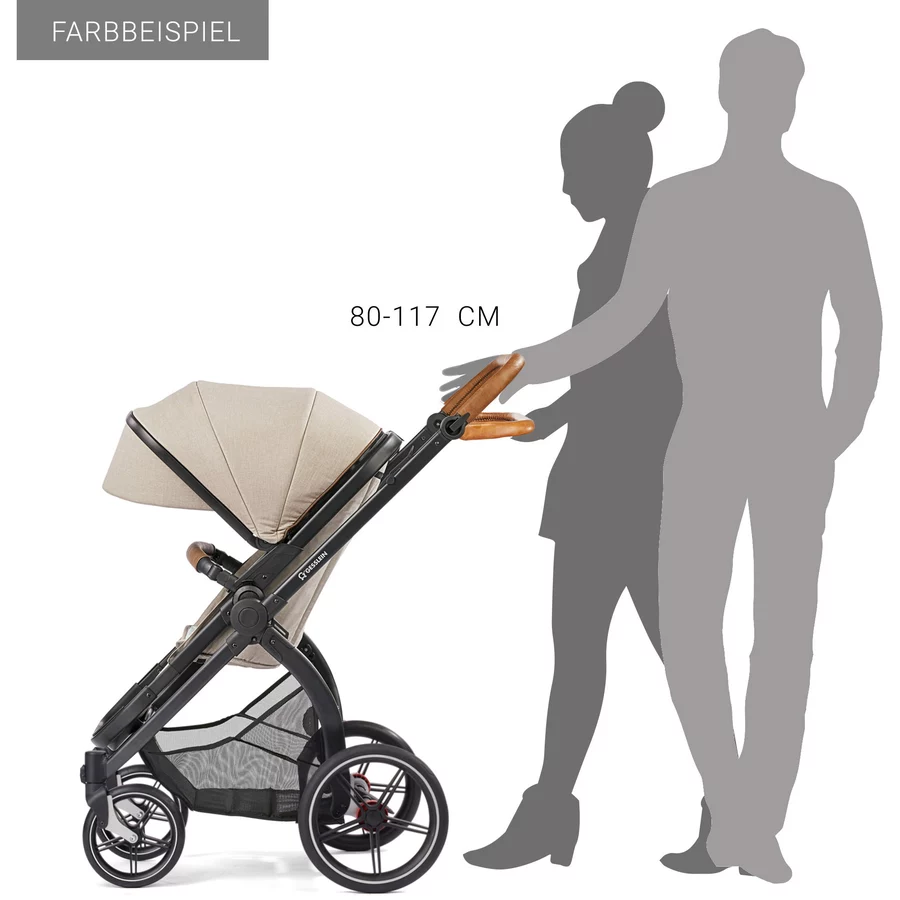 GESSLEIN Kombikinderwagen FX4 Life mit Handbremse, oliv  Blümchen