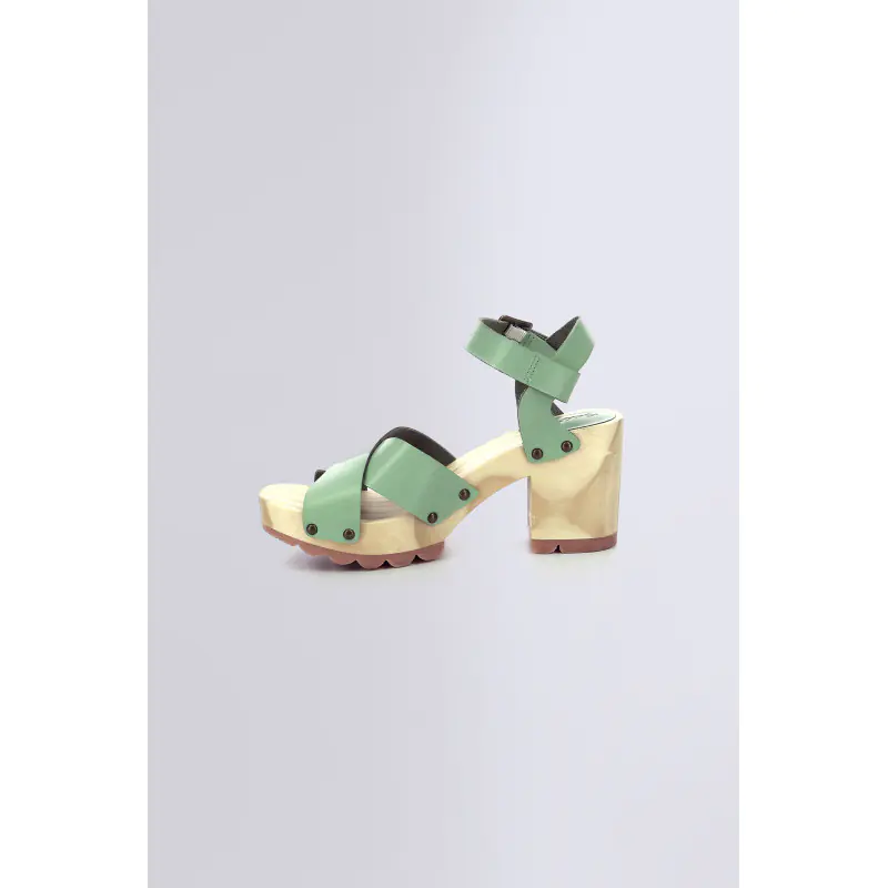 KICK WISE VERT MENTHE SANDALES Cuir Femme