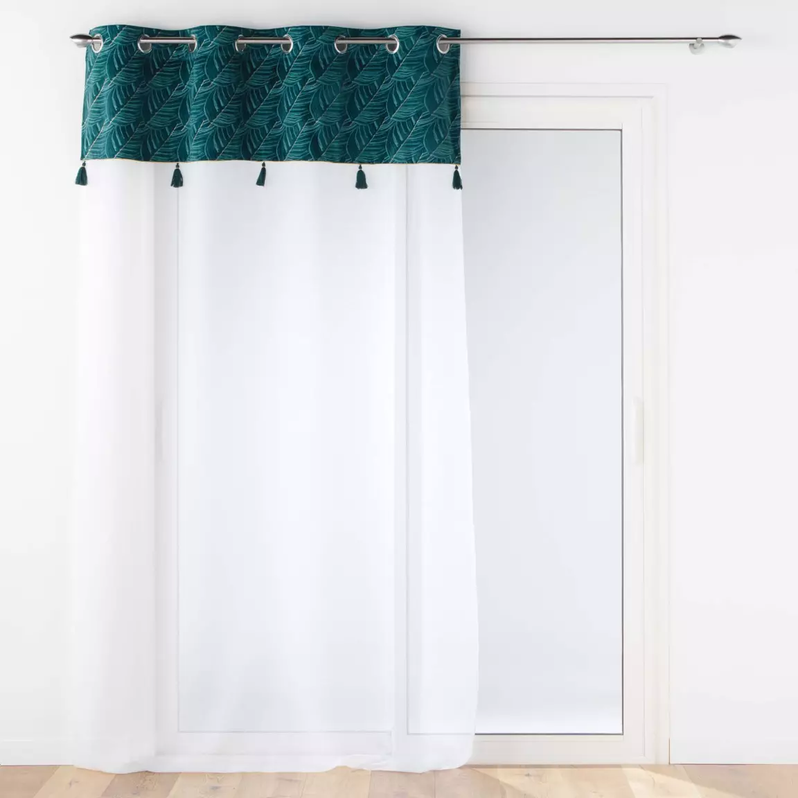 Voilage œillets (140 x 240 cm) Palmina Bleu canard
