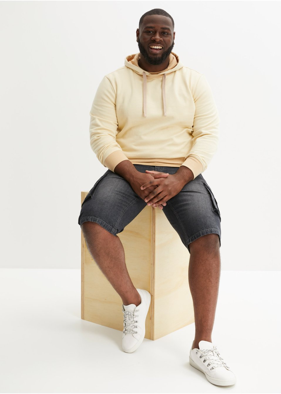 Bermuda en jean cargo, Loose Fit