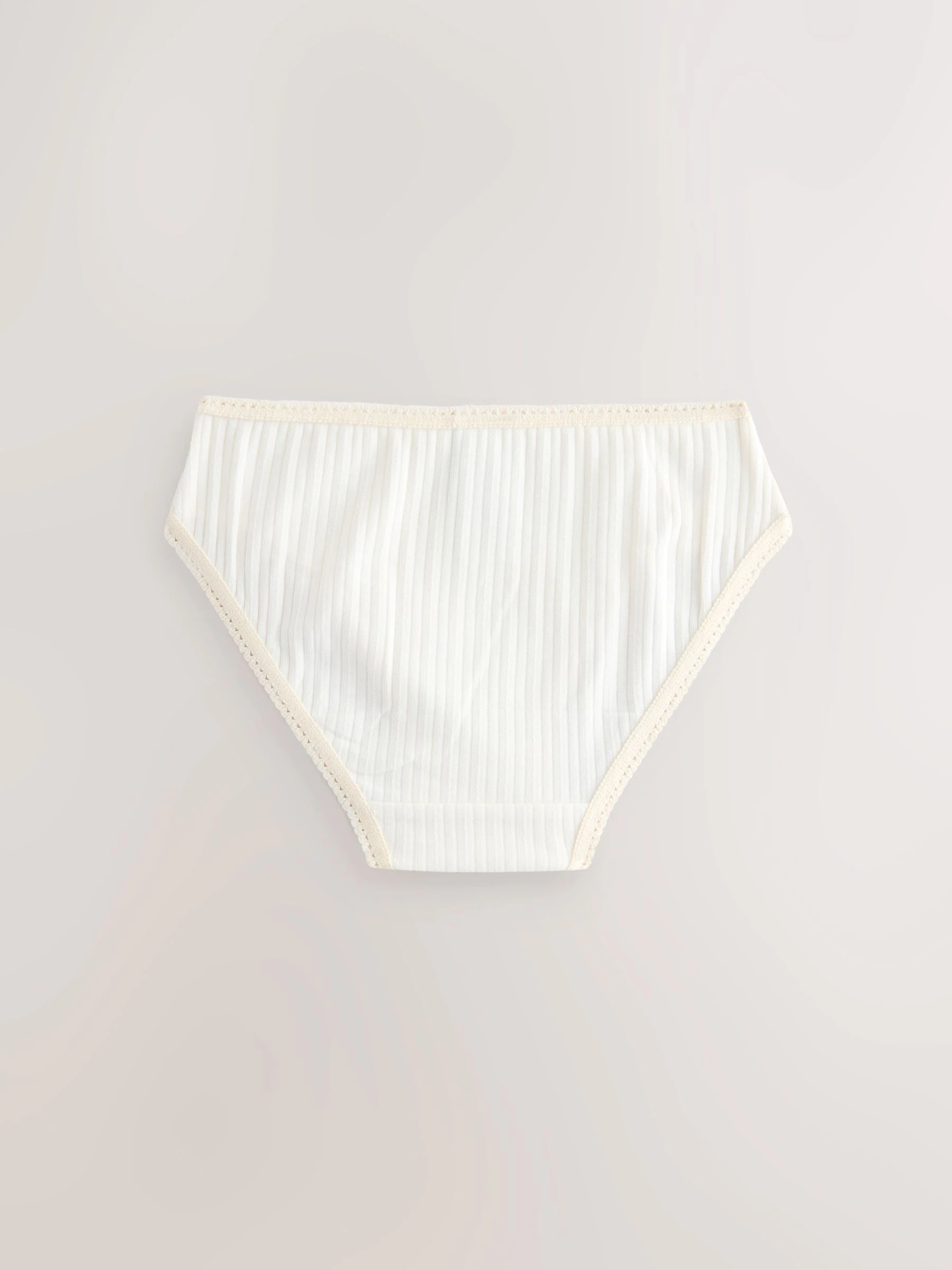 Crème gestreept - Set van 5 Bikini Onderbroeken (1.5-16jr)