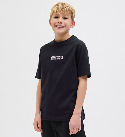 Jack & Jones T-Shirt - JcoInterlude - Black m. Text