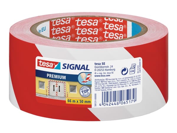 Tesa Signal Premium - Maskeringstape - 50 mm x 66 m - PVC - rød, hvit
