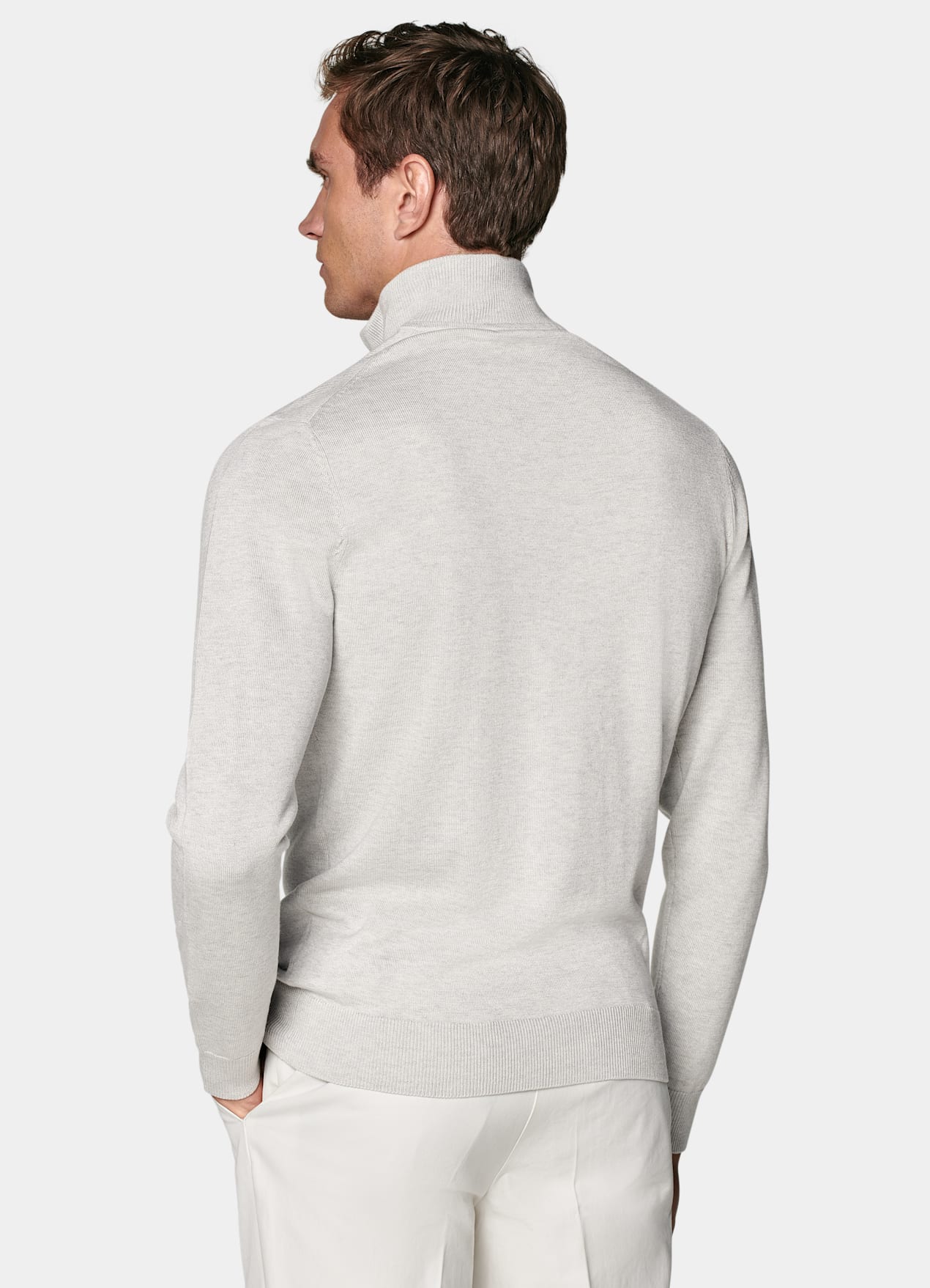 Pull semi-zippé gris clair