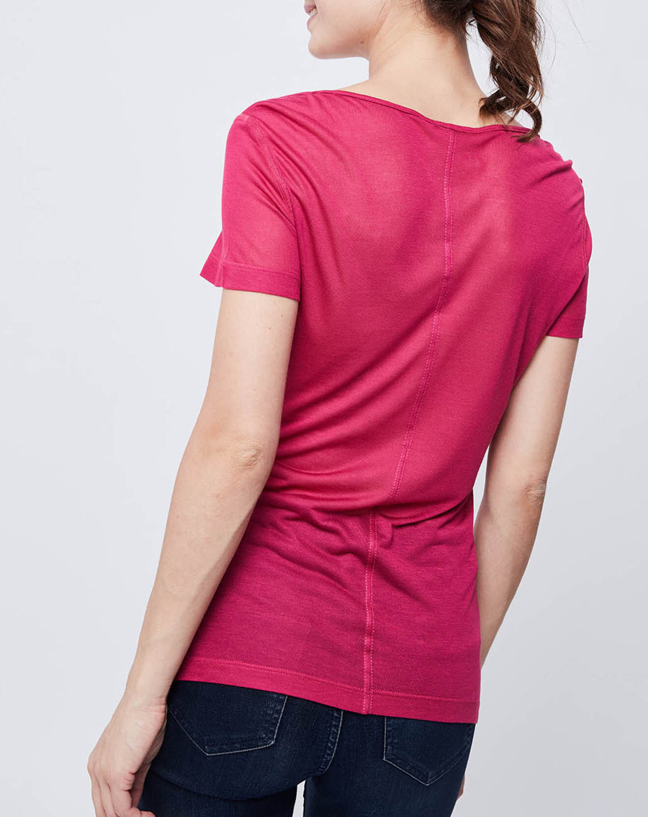 John Galliano T-Shirt fin avec imprimé pourpre