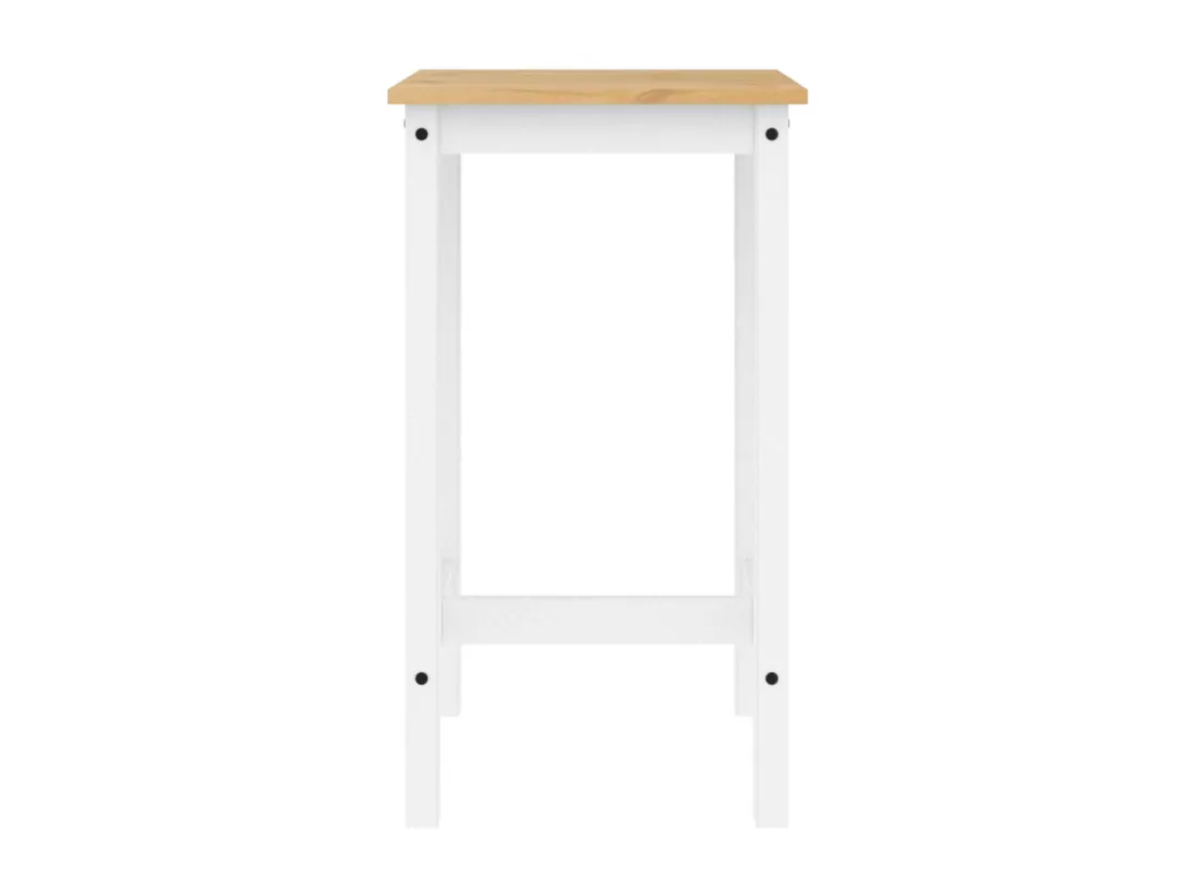 Ensemble de bar 5 pcs Blanc Bois de pin massif