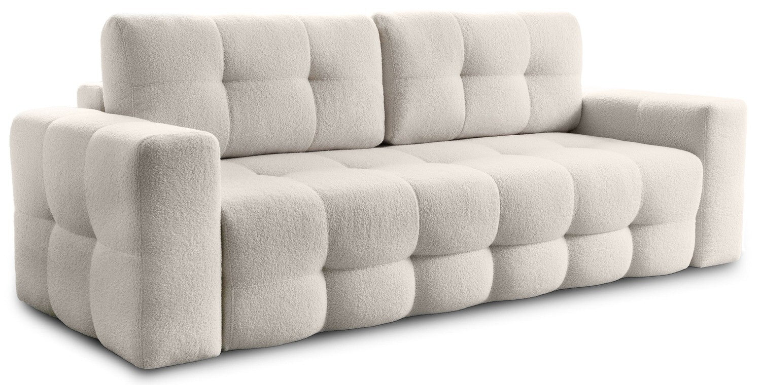Trae Mobler Lussi 3-Zits Slaapbank Beige Bouclé