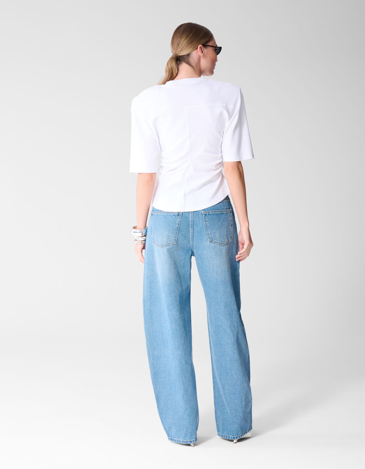 Waisted T-shirt Wit