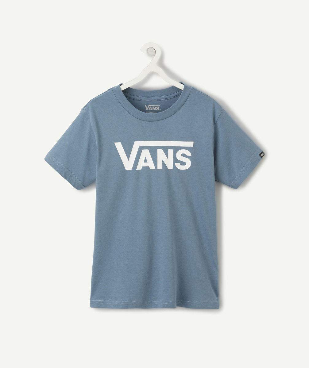 VANST-SHIRT CLASSIC EN COTON BLEU CANARD AVEC LOGO BLANC