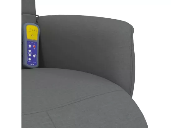 Fauteuil inclinable de massage et repose-pieds gris foncé tissu