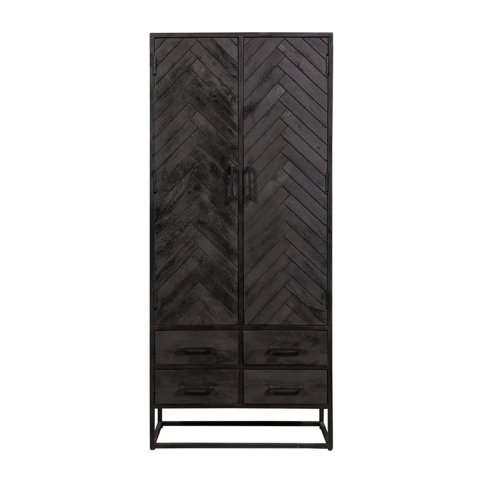 Mangohoutonline - Kast Toronto Black 80cm Rechthoekig - Zwart - Mahom