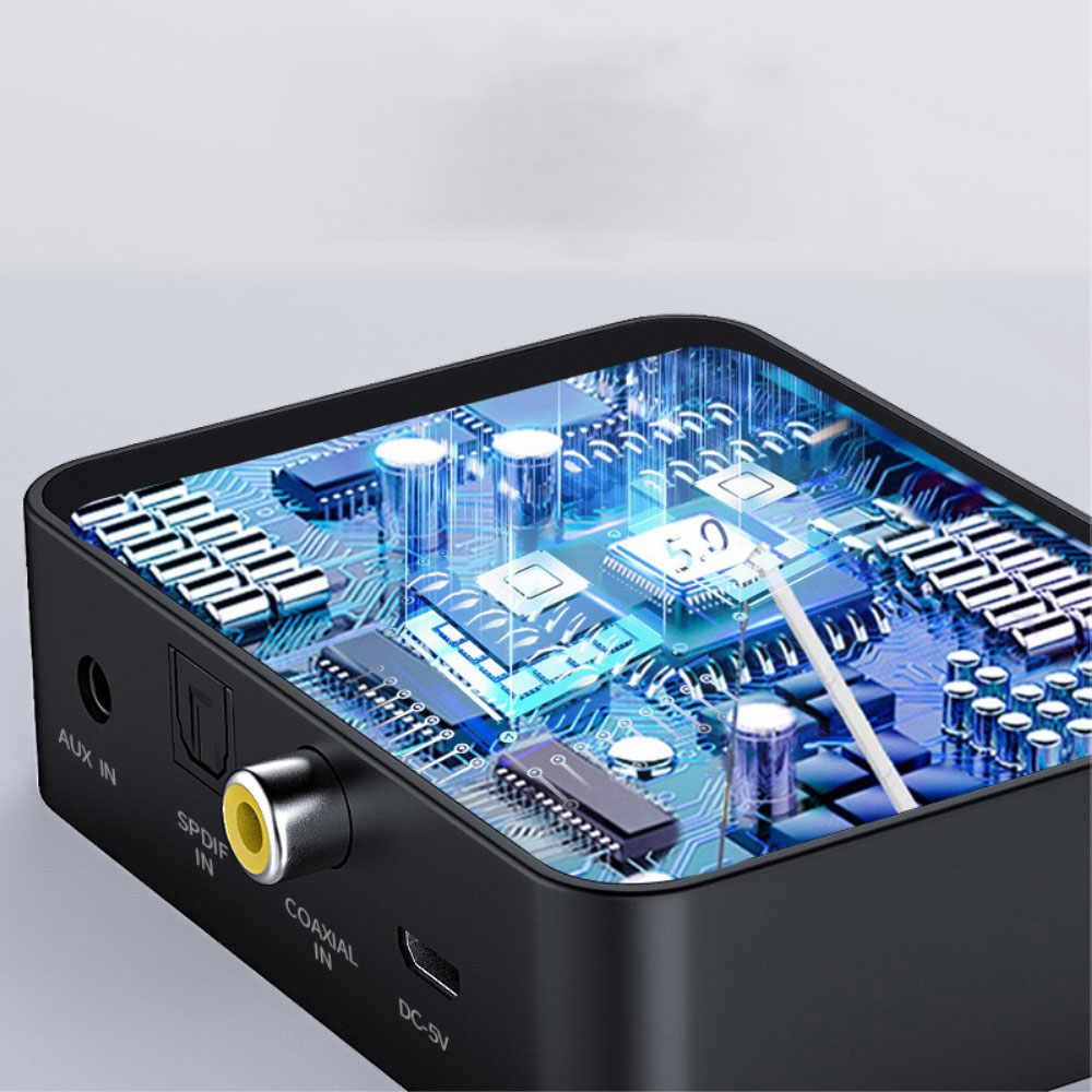 Bluetooth 5.0 AptXLL HD Audio Transmitter mit LCD Display   Optischem SPDIF Toslink / 3.5mm Klinke / Coaxial Anschluss - Schwarz