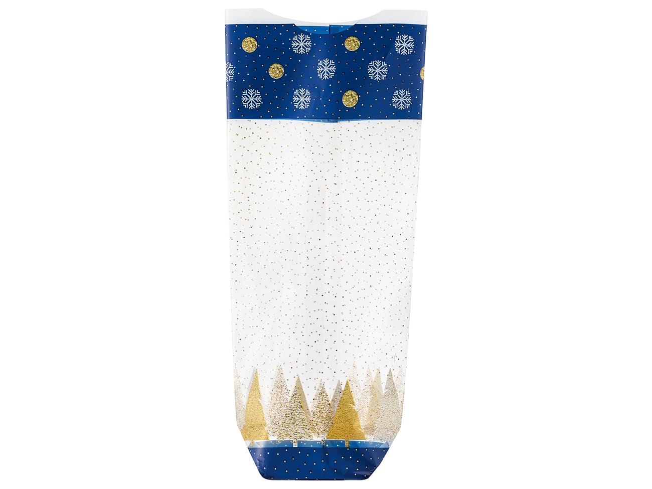 Sachet à confiserie Douce Nuit - Boules et Flocons - 22 x 10 cm