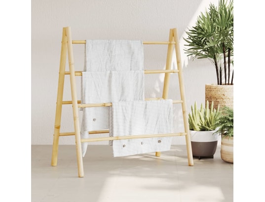 VIDAXL - Porte serviette échelle à serviettes double avec 4 échelons 90x50x100 cm bam...